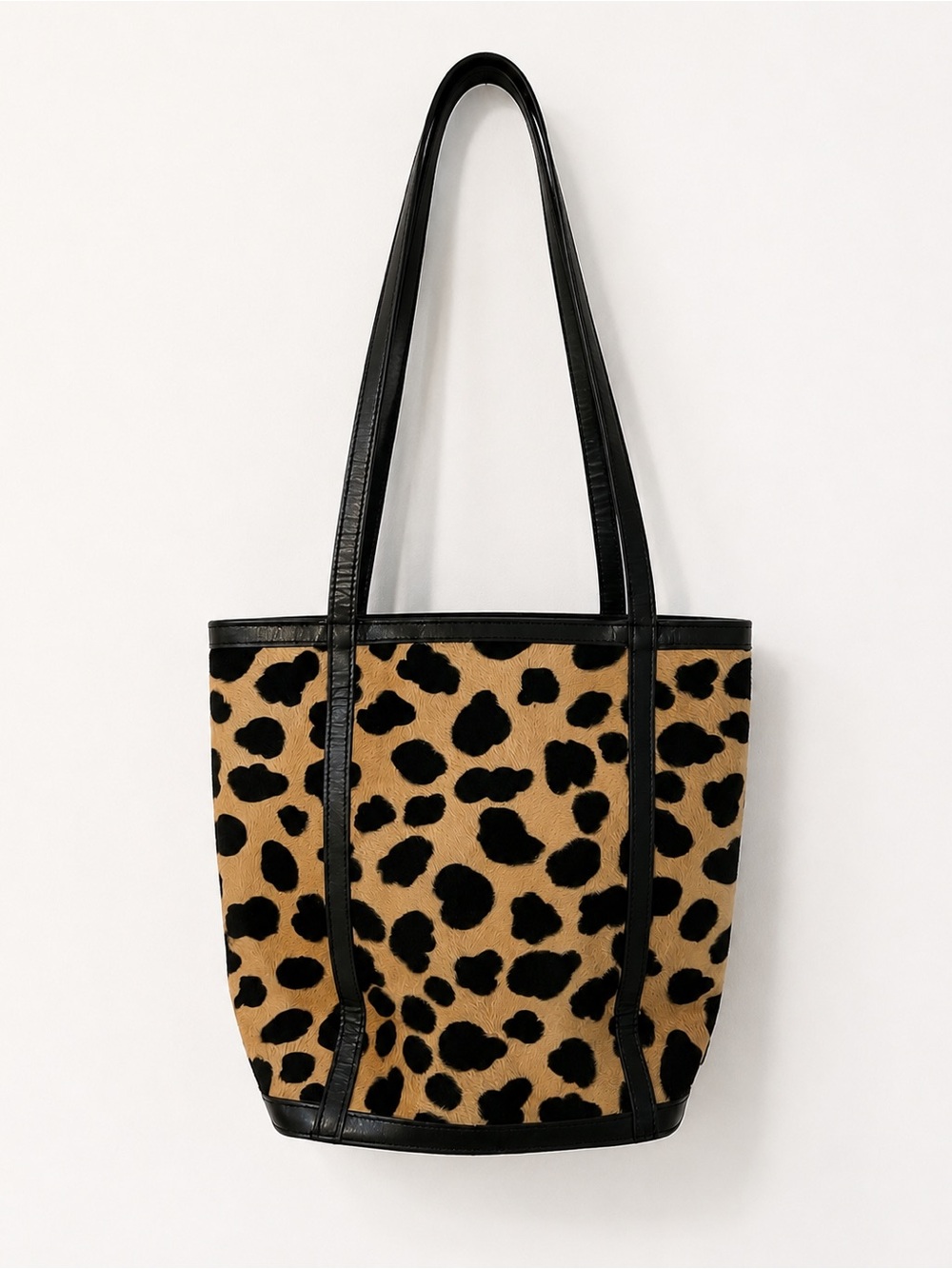 Maxx New York Women Faux Calf Hair & Faux Leather Trim Tote Leopard/Animal Print